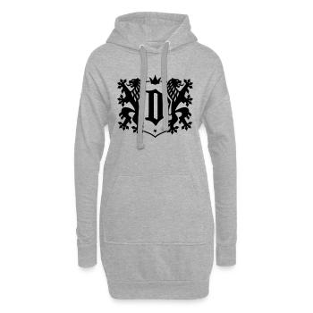 Ville de Dresde - Armoiries du Double Lion - Sweat-shirt à capuche long Femme - gris chiné - Devant