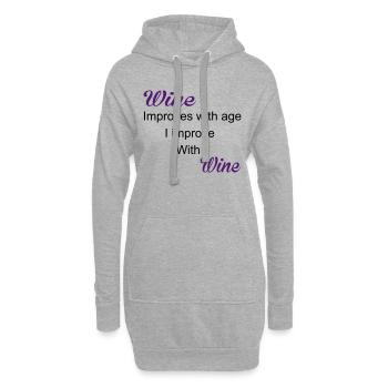 Wine - Hoodie-Kleid - Grau meliert - Vorne