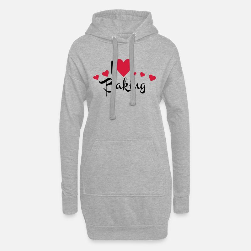 backen - Hoodie-Kleid - Grau meliert