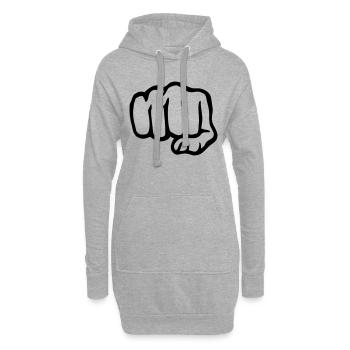 Poing - Sweat-shirt à capuche long Femme - gris chiné - Devant