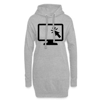 Computer - Hoodie-Kleid - Grau meliert - Vorne