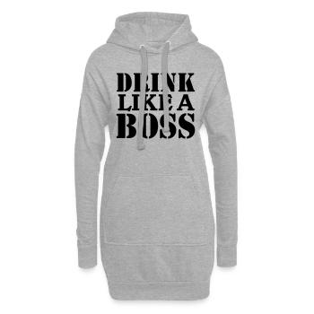 Drink like a Boss - Hoodie-Kleid - Grau meliert - Vorne