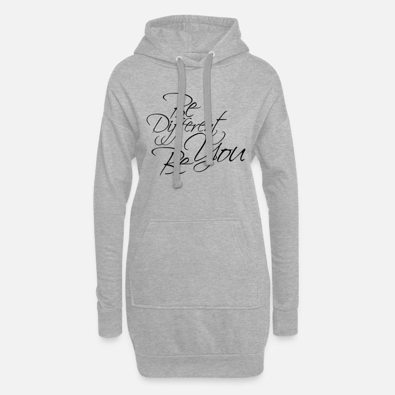 Be Different Be You Design - Hoodie-Kleid - Grau meliert