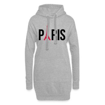 I love Paris, Paris mit Eifelturm - Sweat-shirt à capuche long Femme - gris chiné - Devant