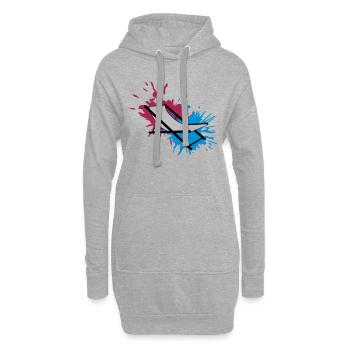 strandstuhl farbe spritzer tropfen klecks liegestu - Hoodie-Kleid - Grau meliert - Vorne