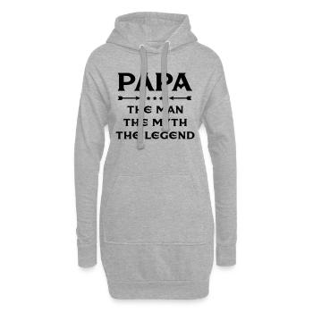 Papa - The Man, The Myth, The Legend - Hoodie-Kleid - Grau meliert - Vorne
