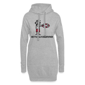Strichmännchen Rettungsschwimmer - V2 - Hoodie-Kleid - Grau meliert - Vorne