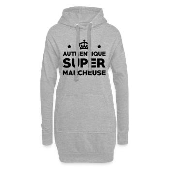 Course à pied / Marche / Marcheur / Running / Run - Sweat-shirt à capuche long Femme - gris chiné - Devant