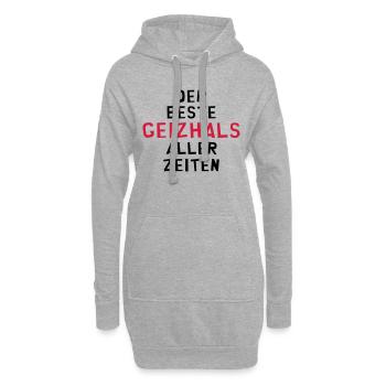 Geizhals - Geizkrägin - Geiz - Geizig - Geld - Hoodie-Kleid - Grau meliert - Vorne