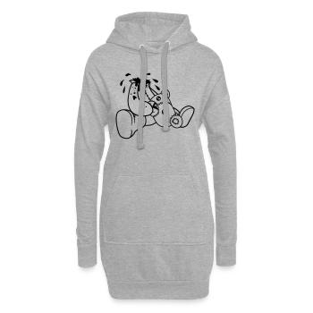 eisbär spritzer blut ekelig tropfen kopf abgerisse - Hoodie-Kleid - Grau meliert - Vorne
