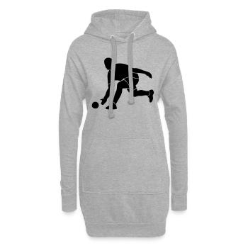 Kegeln - Kegler - Bowling - Hoodie-Kleid - Grau meliert - Vorne