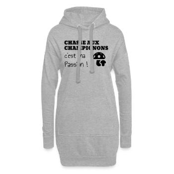 Chasse aux champignons / Champignon / Cueillette - Sweat-shirt à capuche long Femme - gris chiné - Devant