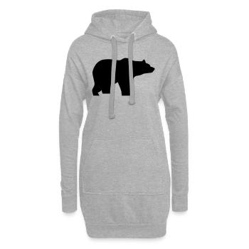 Bear, Wildlife, Bär - Hoodie-Kleid - Grau meliert - Vorne