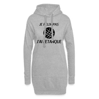 J'peux pas j'ai petanque - Sweat-shirt à capuche long Femme - gris chiné - Devant