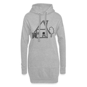 maison - Sweat-shirt à capuche long Femme - gris chiné - Devant