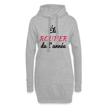 Routier / Chauffeur Poids-lourd / Camion / - Sweat-shirt à capuche long Femme - gris chiné - Devant