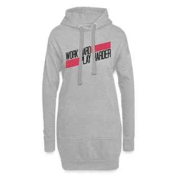 Play Harder Logo - Hoodie-Kleid - Grau meliert - Vorne
