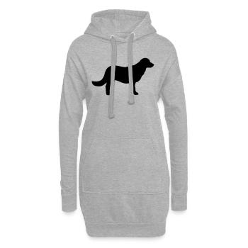 Flat Coated Retriever - Sweat-shirt à capuche long Femme - gris chiné - Devant
