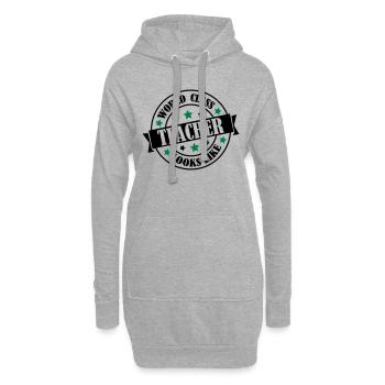 world_class_teacher_2 - Sweat-shirt à capuche long Femme - gris chiné - Devant
