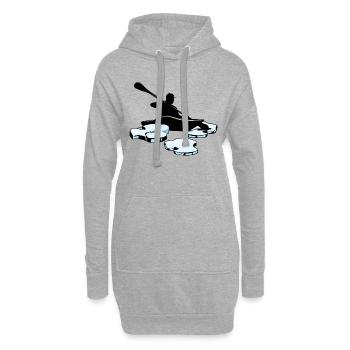canoë à glace canot à glace canot à glace canot à glace - Sweat-shirt à capuche long Femme - gris chiné - Devant
