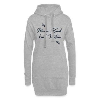 Mein Kind hat Pfoten - Hoodie-Kleid - Grau meliert - Vorne