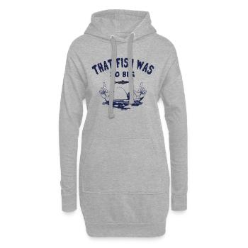 Le poisson était si gros - Sweat-shirt à capuche long Femme - gris chiné - Devant