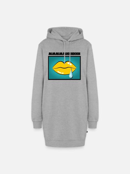 Lips - Hoodie-Kleid - Grau meliert