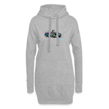 Amelia ,blumen,blumenkranz,floral,graffiti - Hoodie-Kleid - Grau meliert - Vorne
