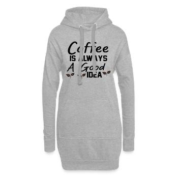 Le café est toujours une bonne idée - Sweat-shirt à capuche long Femme - gris chiné - Devant