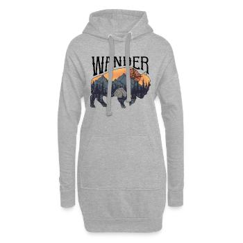 Wandern Campen Camping Outdoor Wandertour Wanderer - Hoodie-Kleid - Grau meliert - Vorne