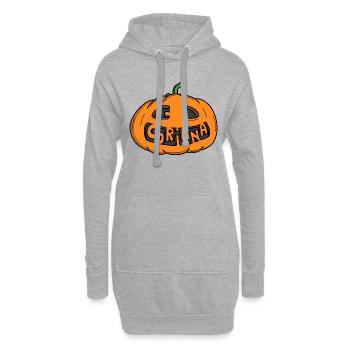 Citrouille d’Halloween Corinna - Sweat-shirt à capuche long Femme - gris chiné - Devant