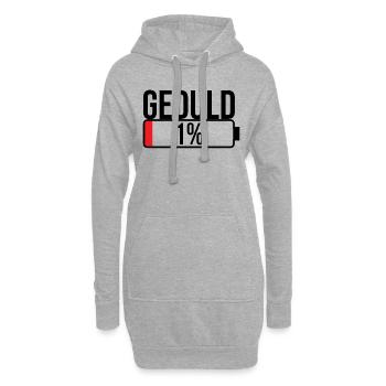 Geduld bei 1% - Witziges Geschenk - Hoodie-Kleid - Grau meliert - Vorne