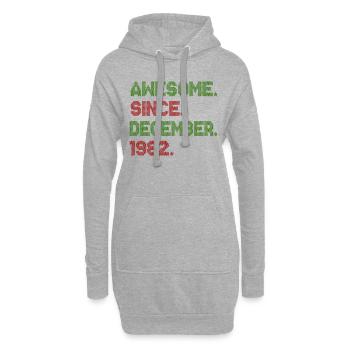 Super seit Dezember Christmas Ave 1982 - Hoodie-Kleid - Grau meliert - Vorne
