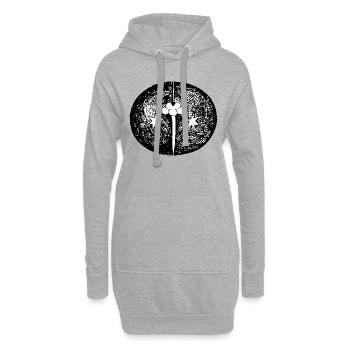 Sonne Mond Mosaik Astrologie mystisch Symbol 07 - Hoodie-Kleid - Grau meliert - Vorne