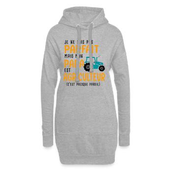 Agriculture agriculteur humour tracteur enfant - Sweat-shirt à capuche long Femme - gris chiné - Devant