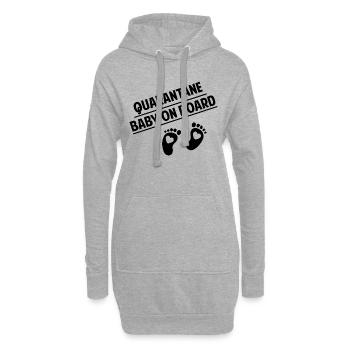 Schwangerschaft Babyparty Babyshower Boy Girl - Hoodie-Kleid - Grau meliert - Vorne