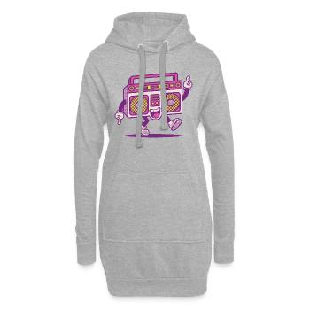Style radio rétro mignon - Sweat-shirt à capuche long Femme - gris chiné - Devant