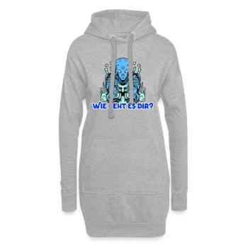 space themed logo - Hoodie-Kleid - Grau meliert - Vorne