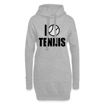 J’adore le tennis - Sweat-shirt à capuche long Femme - gris chiné - Devant