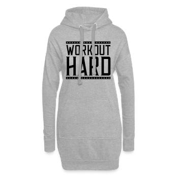 workout hard - Hoodie-Kleid - Grau meliert - Vorne