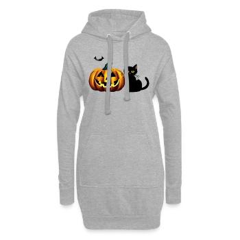 Costume de citrouille Halloween Cadeau Citrouille Citrouilles - Sweat-shirt à capuche long Femme - gris chiné - Devant