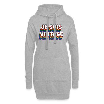 JE SUIS VINTAGE - Sweat-shirt à capuche long Femme - gris chiné - Devant