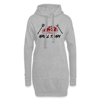 L’équipe Grill - Sweat-shirt à capuche long Femme - gris chiné - Devant