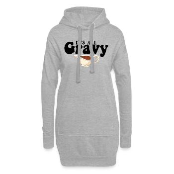 Retro Its All Gravy Baby Vintage Fall Thanksgiving - Hoodie Dress - heather grey - Front