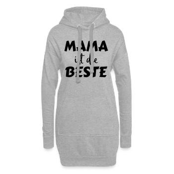 Mama ist die Beste - Hoodie-Kleid - Grau meliert - Vorne
