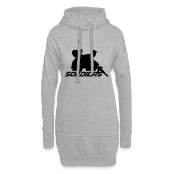 2 Soldaten, Besatzung, Kriegsteam, Freiheitssoldat, Kämpfer - Hoodie-Kleid - Grau meliert - Vorne