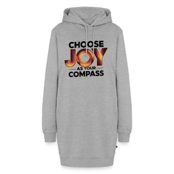 Wählen Sie Freude als Kompass: Digitale Kunst - Hoodie-Kleid - Grau meliert - Vorne
