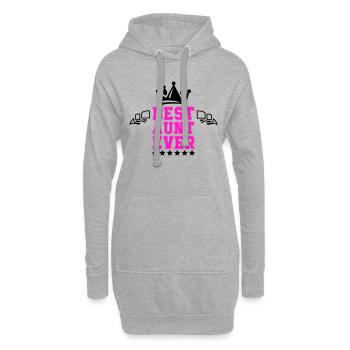 best aunt ever - Hoodie-Kleid - Grau meliert - Vorne