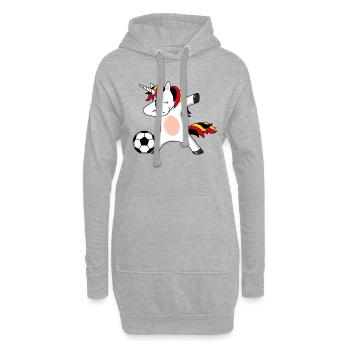 Licorne de football Allemagne Belgique Championnat d’Europe Coupe du monde - Sweat-shirt à capuche long Femme - gris chiné - Devant