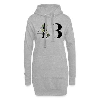 Numéro 43 floral vert - 43e anniversaire floral - Sweat-shirt à capuche long Femme - gris chiné - Devant